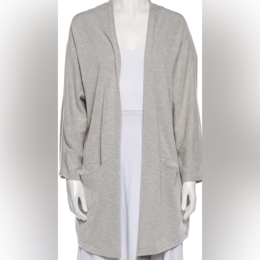 NWT Donni Open Front Cardigan, Grey/White, OS